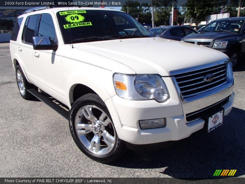White Sand Tri-Coat Metallic / Black 2009 Ford Explorer Limited