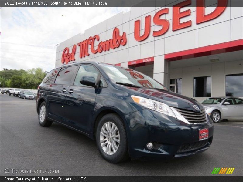 South Pacific Blue Pearl / Bisque 2011 Toyota Sienna XLE