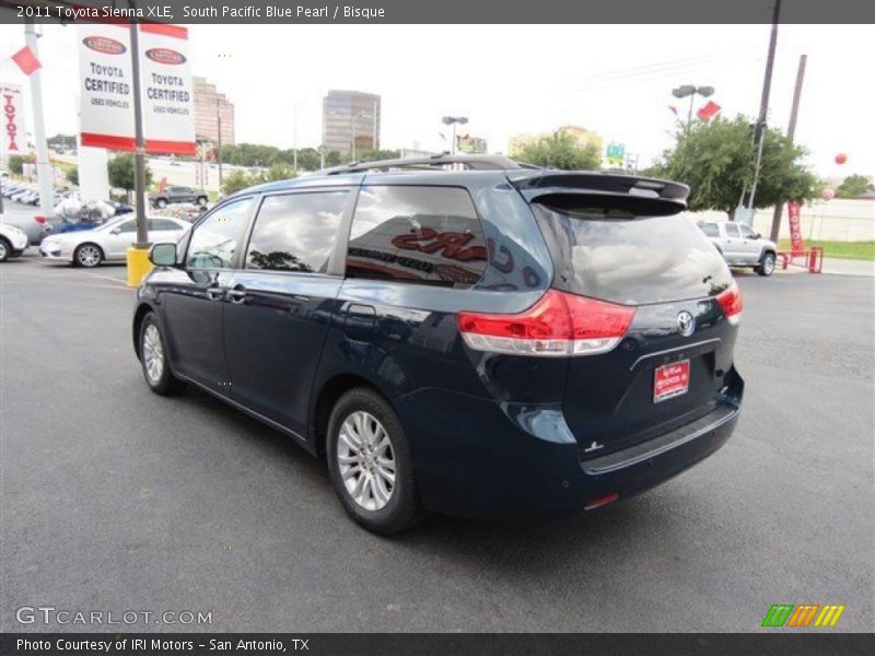 South Pacific Blue Pearl / Bisque 2011 Toyota Sienna XLE