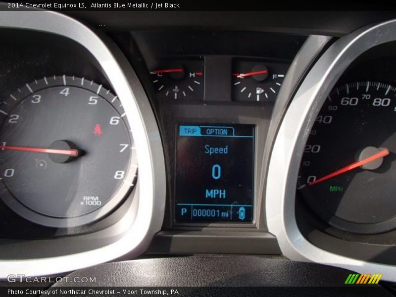 Atlantis Blue Metallic / Jet Black 2014 Chevrolet Equinox LS