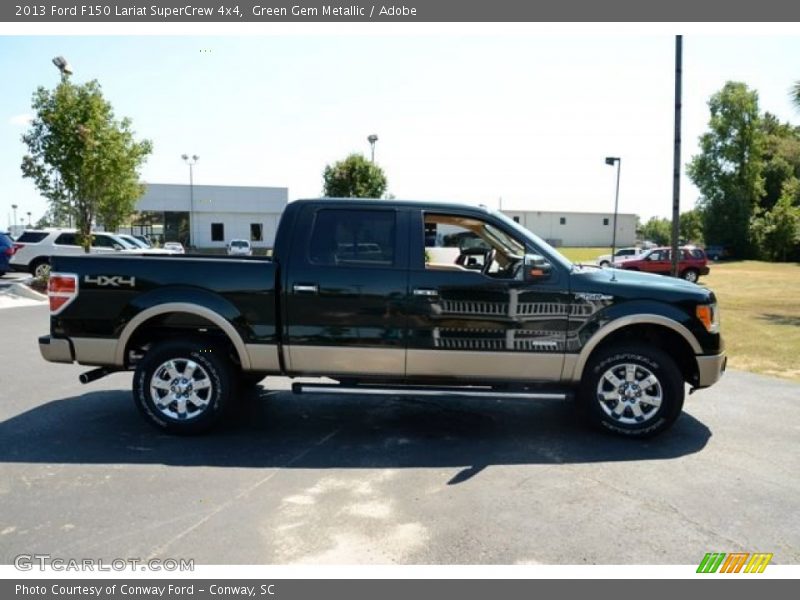 Green Gem Metallic / Adobe 2013 Ford F150 Lariat SuperCrew 4x4