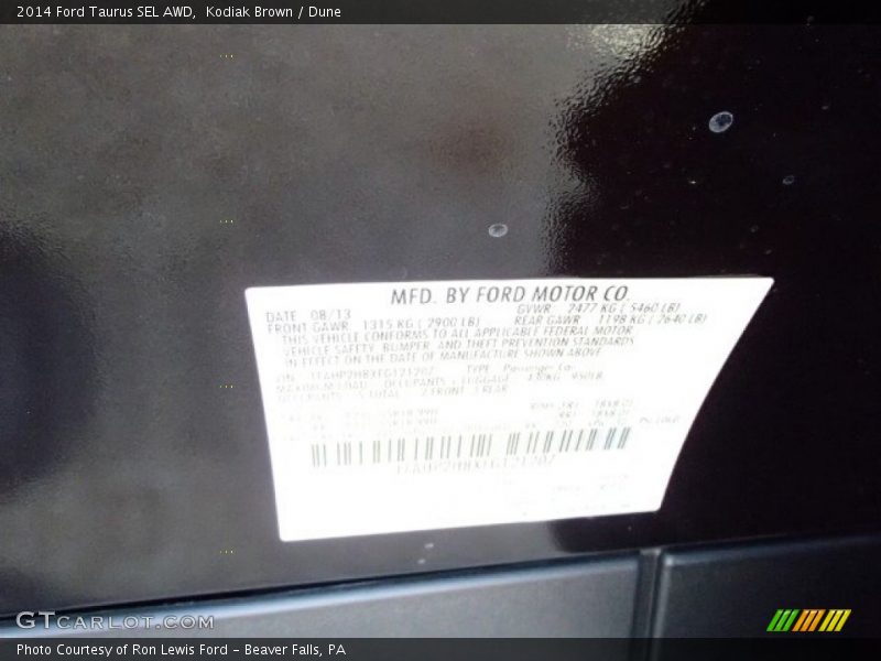 Kodiak Brown / Dune 2014 Ford Taurus SEL AWD