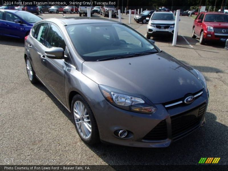 Sterling Gray / Tuscany Red 2014 Ford Focus Titanium Hatchback