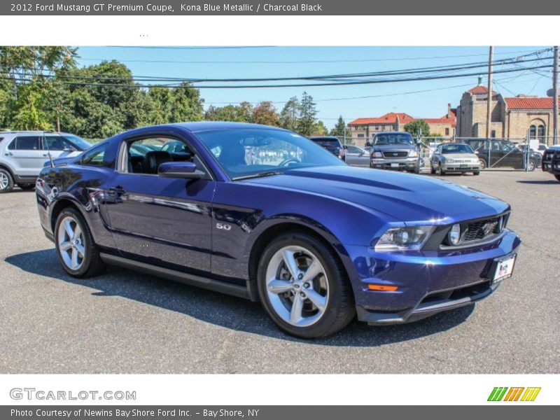 Kona Blue Metallic / Charcoal Black 2012 Ford Mustang GT Premium Coupe