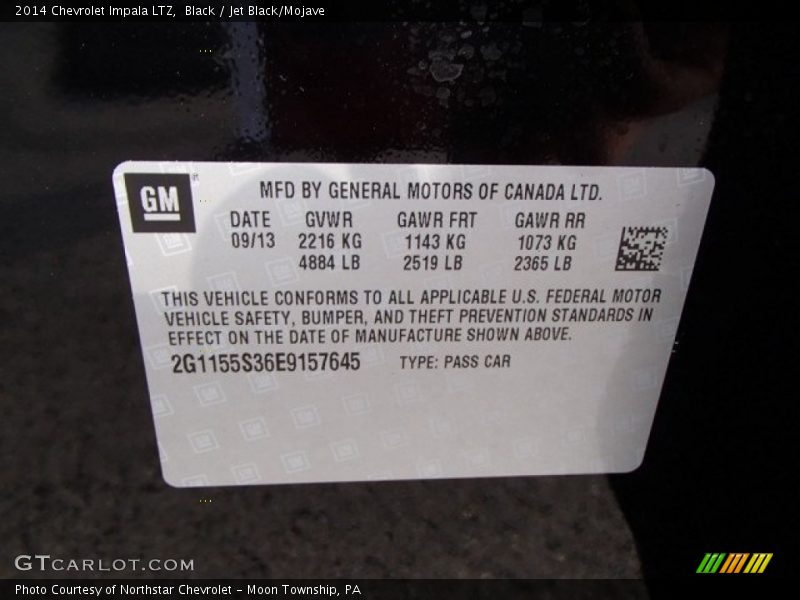 Black / Jet Black/Mojave 2014 Chevrolet Impala LTZ