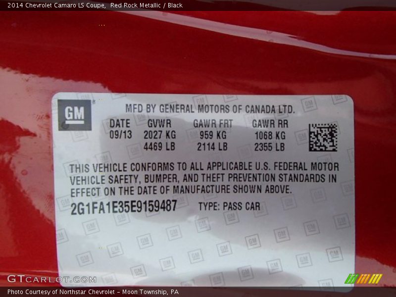 Red Rock Metallic / Black 2014 Chevrolet Camaro LS Coupe