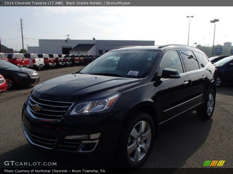 Black Granite Metallic / Ebony/Mojave 2014 Chevrolet Traverse LTZ AWD