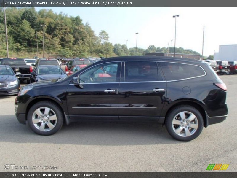 Black Granite Metallic / Ebony/Mojave 2014 Chevrolet Traverse LTZ AWD