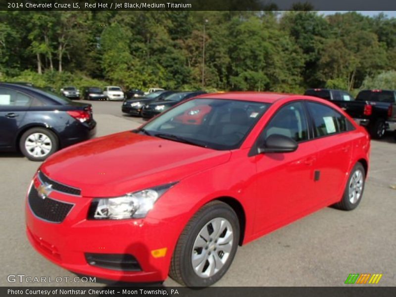 Red Hot / Jet Black/Medium Titanium 2014 Chevrolet Cruze LS