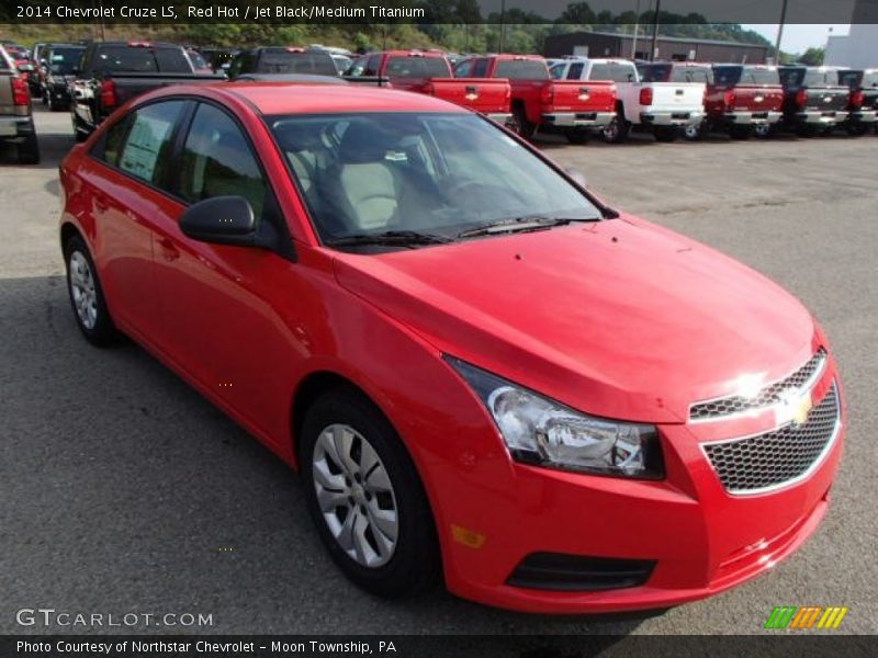 Red Hot / Jet Black/Medium Titanium 2014 Chevrolet Cruze LS