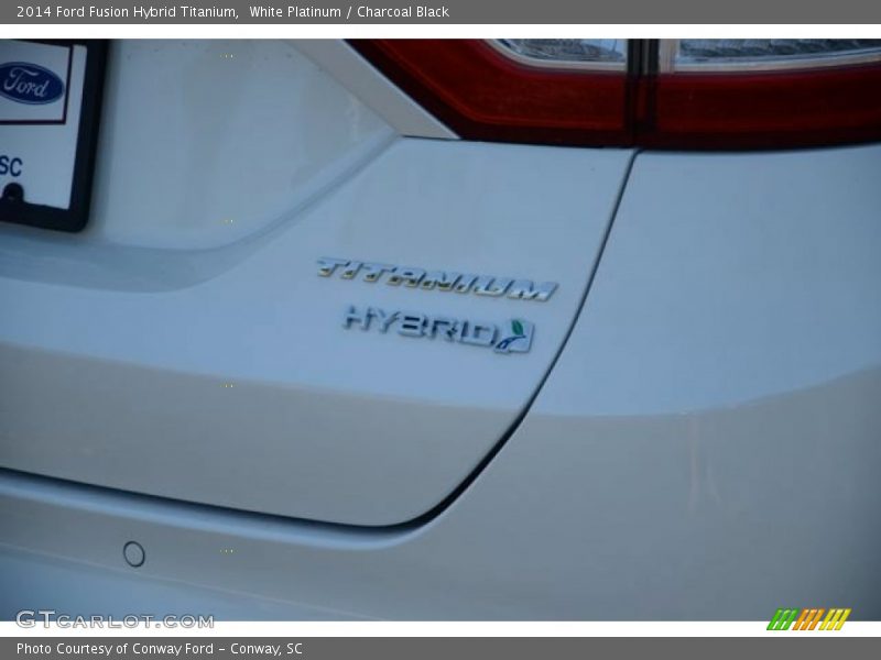 White Platinum / Charcoal Black 2014 Ford Fusion Hybrid Titanium
