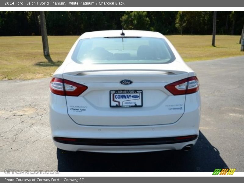 White Platinum / Charcoal Black 2014 Ford Fusion Hybrid Titanium