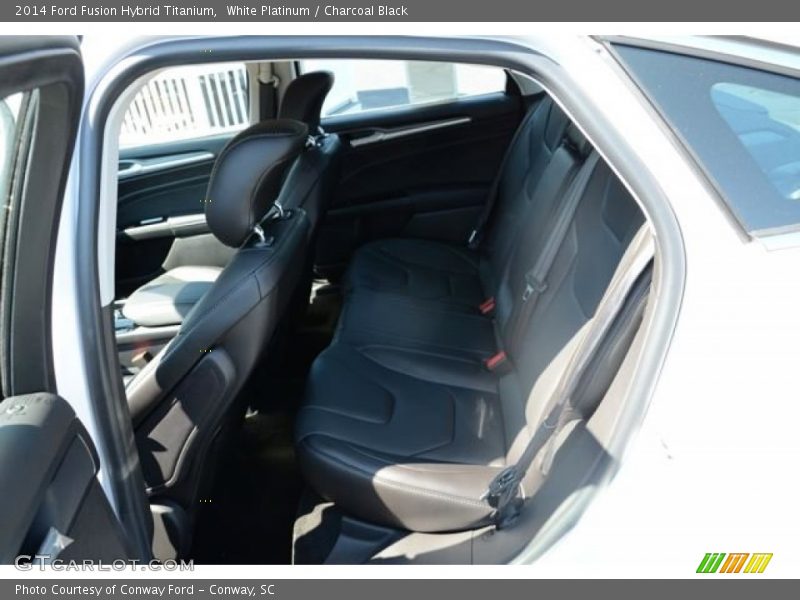 White Platinum / Charcoal Black 2014 Ford Fusion Hybrid Titanium