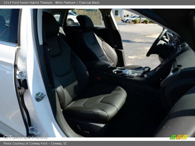 White Platinum / Charcoal Black 2014 Ford Fusion Hybrid Titanium