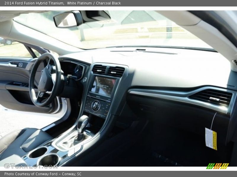 White Platinum / Charcoal Black 2014 Ford Fusion Hybrid Titanium