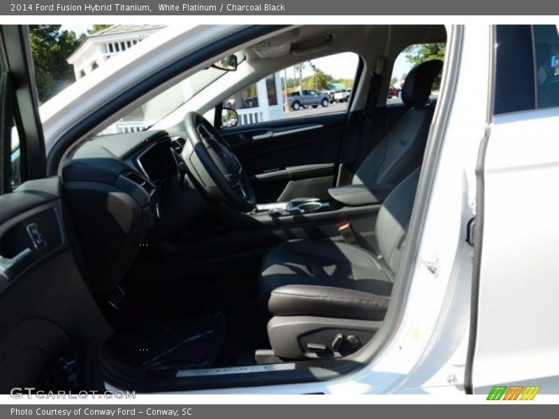 White Platinum / Charcoal Black 2014 Ford Fusion Hybrid Titanium