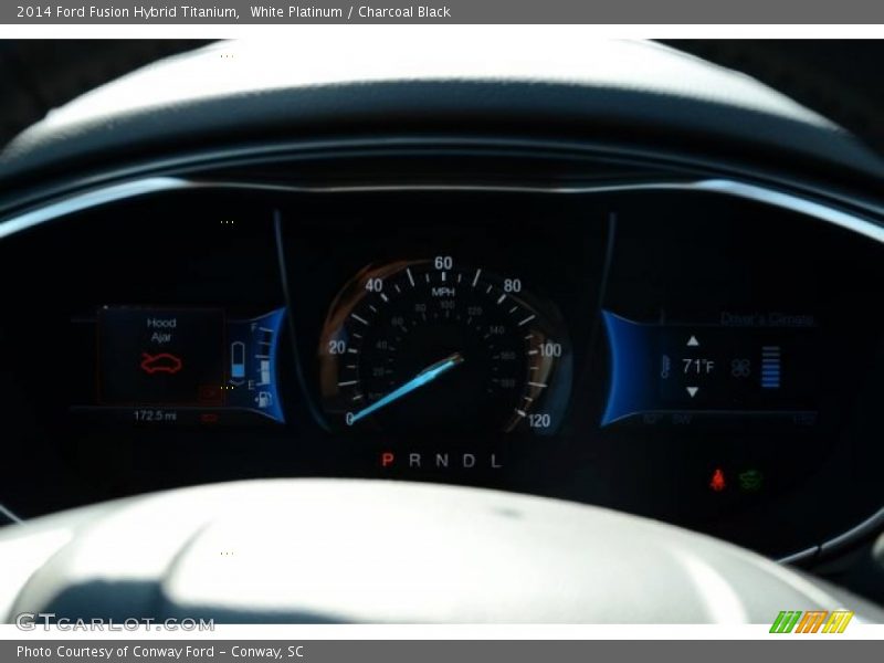 White Platinum / Charcoal Black 2014 Ford Fusion Hybrid Titanium