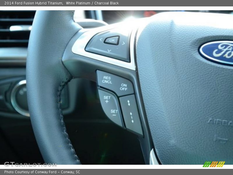 White Platinum / Charcoal Black 2014 Ford Fusion Hybrid Titanium