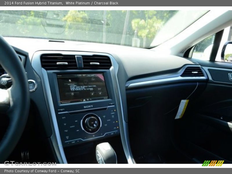 White Platinum / Charcoal Black 2014 Ford Fusion Hybrid Titanium