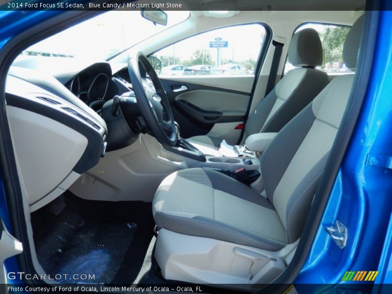 Blue Candy / Medium Light Stone 2014 Ford Focus SE Sedan