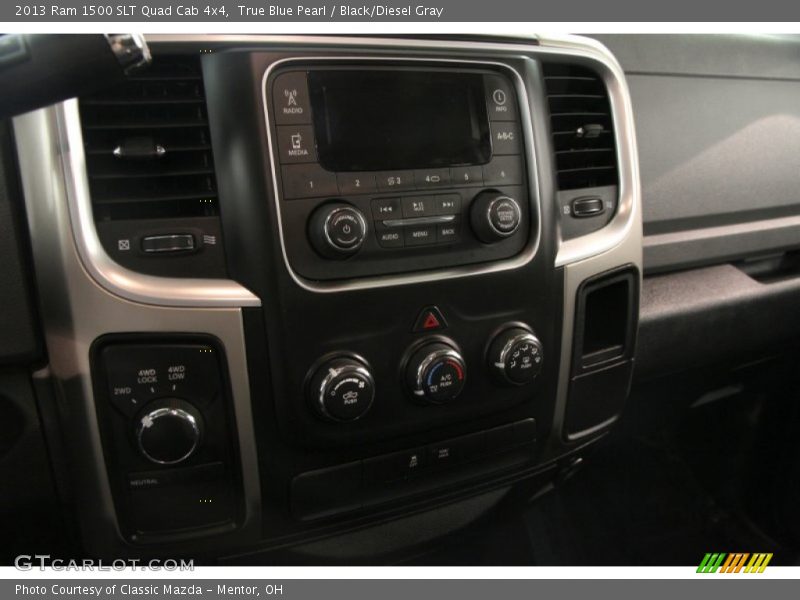 True Blue Pearl / Black/Diesel Gray 2013 Ram 1500 SLT Quad Cab 4x4
