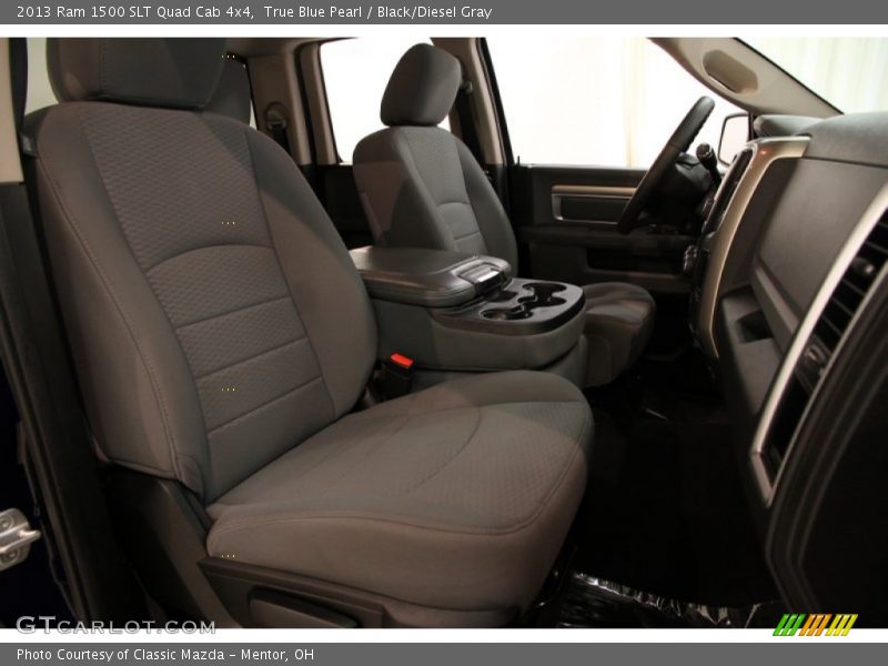 True Blue Pearl / Black/Diesel Gray 2013 Ram 1500 SLT Quad Cab 4x4