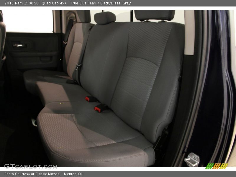 True Blue Pearl / Black/Diesel Gray 2013 Ram 1500 SLT Quad Cab 4x4