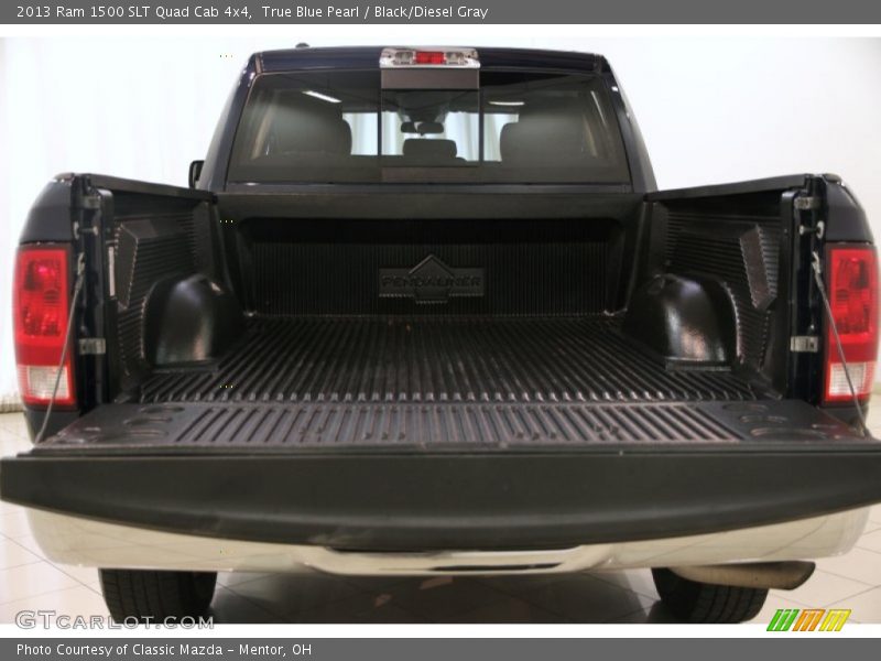 True Blue Pearl / Black/Diesel Gray 2013 Ram 1500 SLT Quad Cab 4x4