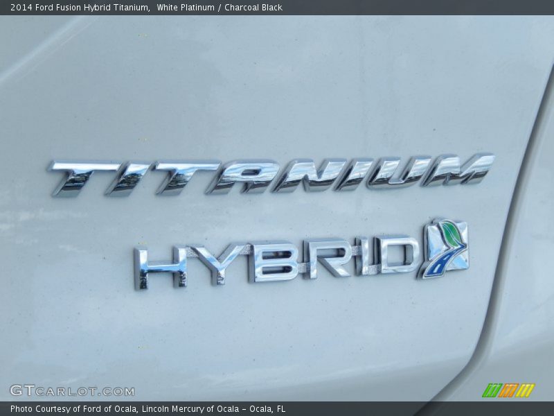 White Platinum / Charcoal Black 2014 Ford Fusion Hybrid Titanium