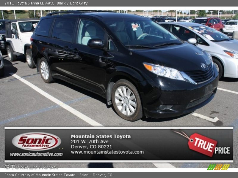Black / Light Gray 2011 Toyota Sienna LE AWD