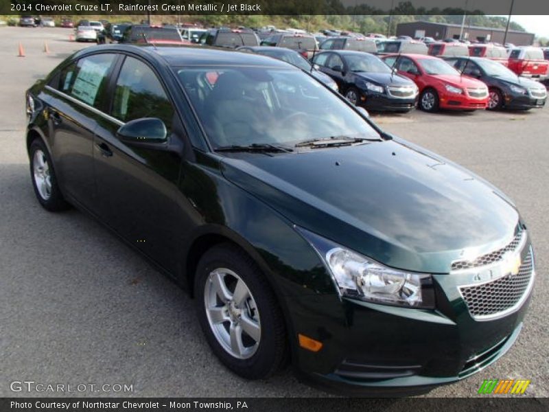 Rainforest Green Metallic / Jet Black 2014 Chevrolet Cruze LT