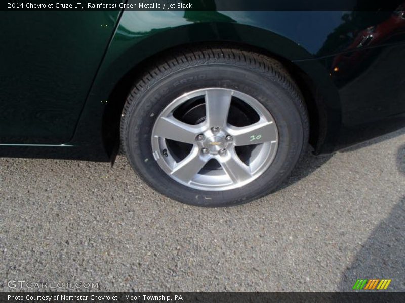 Rainforest Green Metallic / Jet Black 2014 Chevrolet Cruze LT