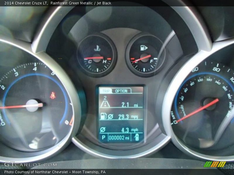 Rainforest Green Metallic / Jet Black 2014 Chevrolet Cruze LT