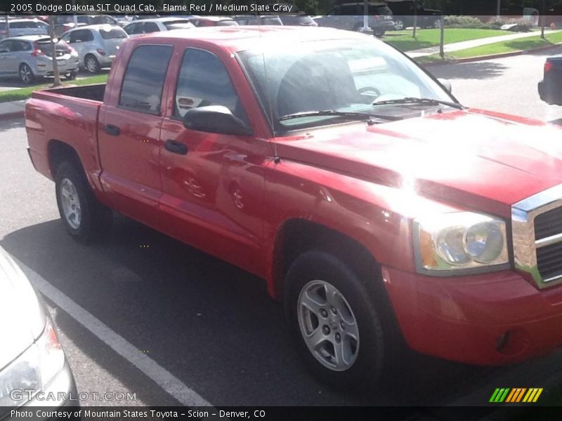 Flame Red / Medium Slate Gray 2005 Dodge Dakota SLT Quad Cab