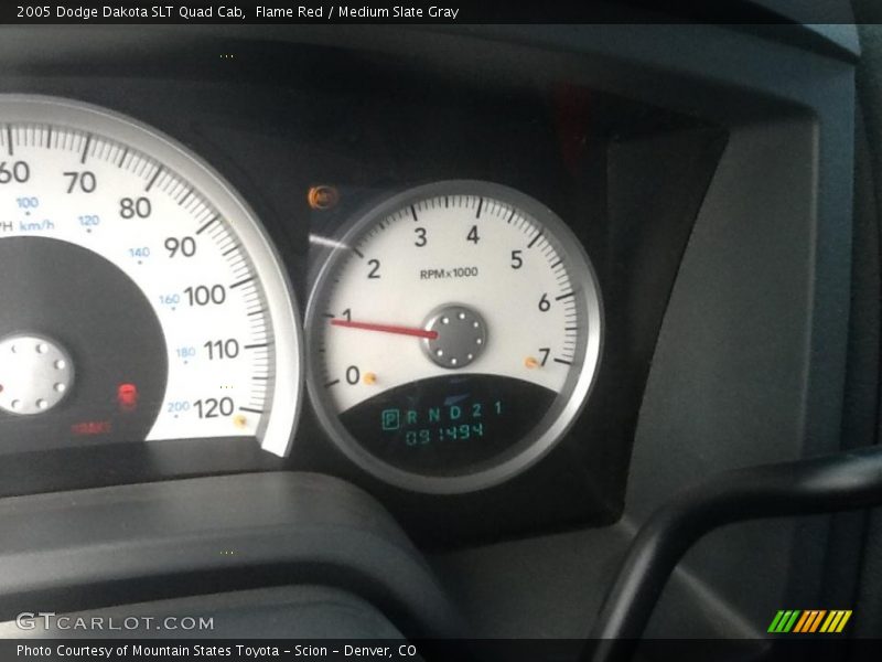 Flame Red / Medium Slate Gray 2005 Dodge Dakota SLT Quad Cab
