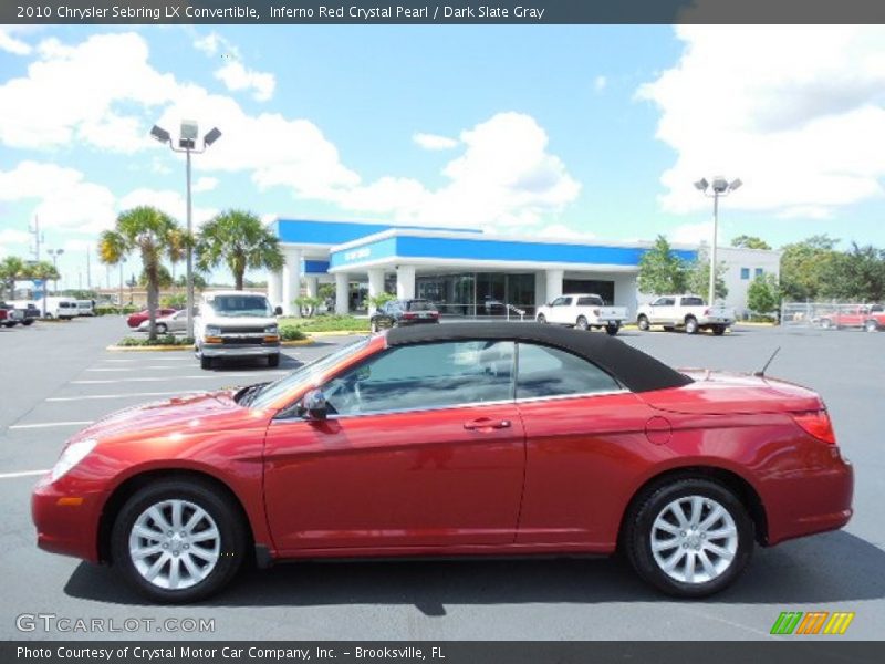 Inferno Red Crystal Pearl / Dark Slate Gray 2010 Chrysler Sebring LX Convertible
