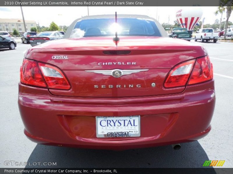 Inferno Red Crystal Pearl / Dark Slate Gray 2010 Chrysler Sebring LX Convertible