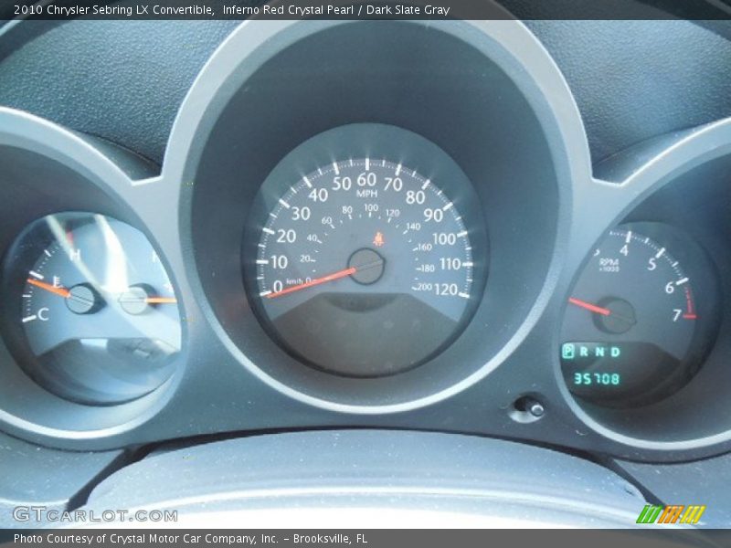Inferno Red Crystal Pearl / Dark Slate Gray 2010 Chrysler Sebring LX Convertible