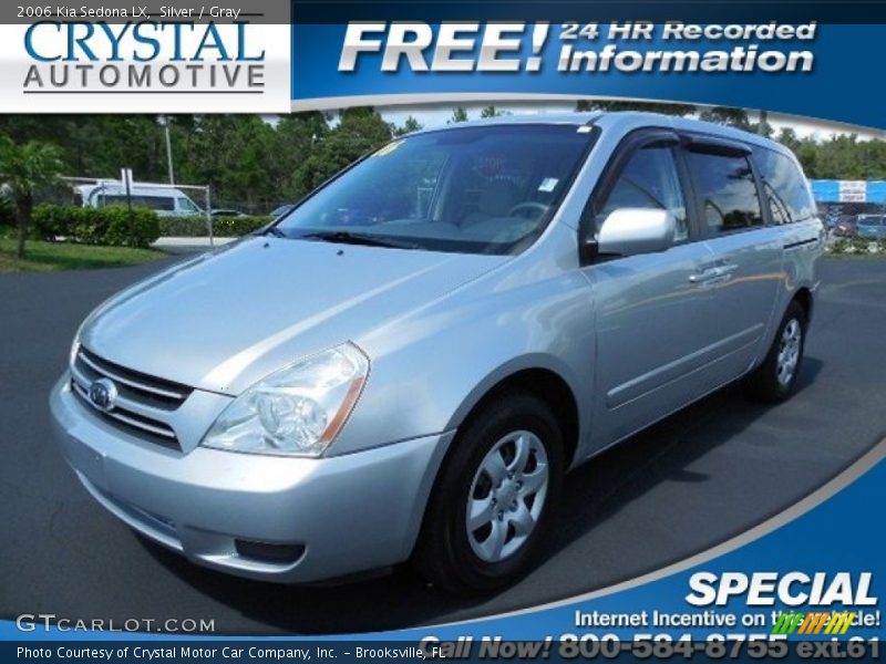 Silver / Gray 2006 Kia Sedona LX