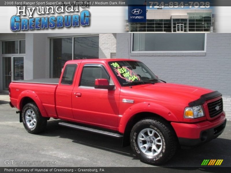 Torch Red / Medium Dark Flint 2008 Ford Ranger Sport SuperCab 4x4