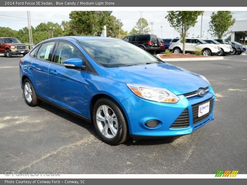 Blue Candy / Medium Light Stone 2014 Ford Focus SE Sedan