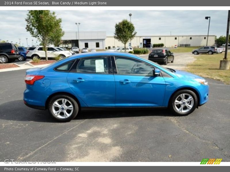 Blue Candy / Medium Light Stone 2014 Ford Focus SE Sedan