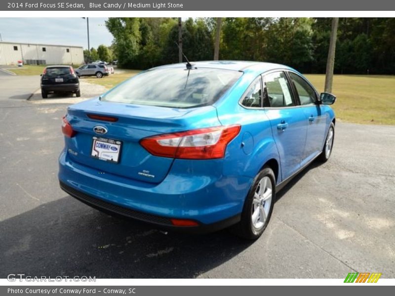 Blue Candy / Medium Light Stone 2014 Ford Focus SE Sedan