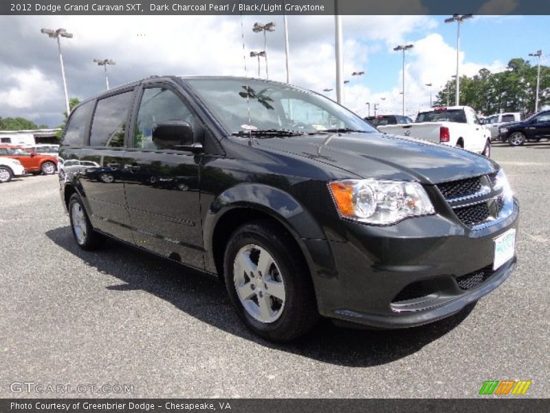 Dark Charcoal Pearl / Black/Light Graystone 2012 Dodge Grand Caravan SXT