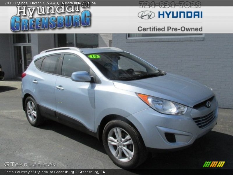 Aurora Blue / Taupe 2010 Hyundai Tucson GLS AWD