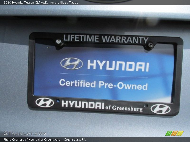 Aurora Blue / Taupe 2010 Hyundai Tucson GLS AWD