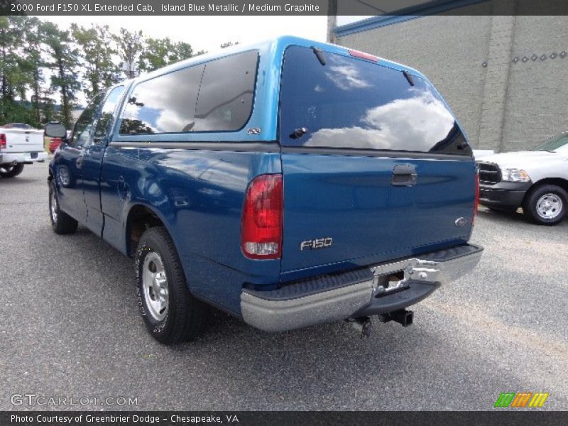 Island Blue Metallic / Medium Graphite 2000 Ford F150 XL Extended Cab