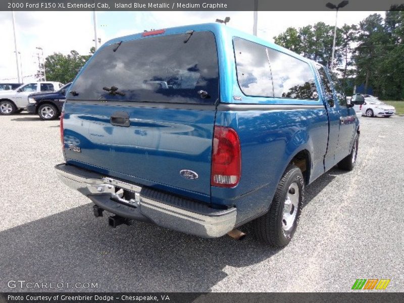 Island Blue Metallic / Medium Graphite 2000 Ford F150 XL Extended Cab