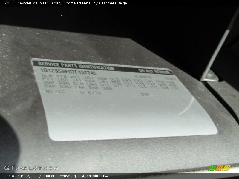 Sport Red Metallic / Cashmere Beige 2007 Chevrolet Malibu LS Sedan
