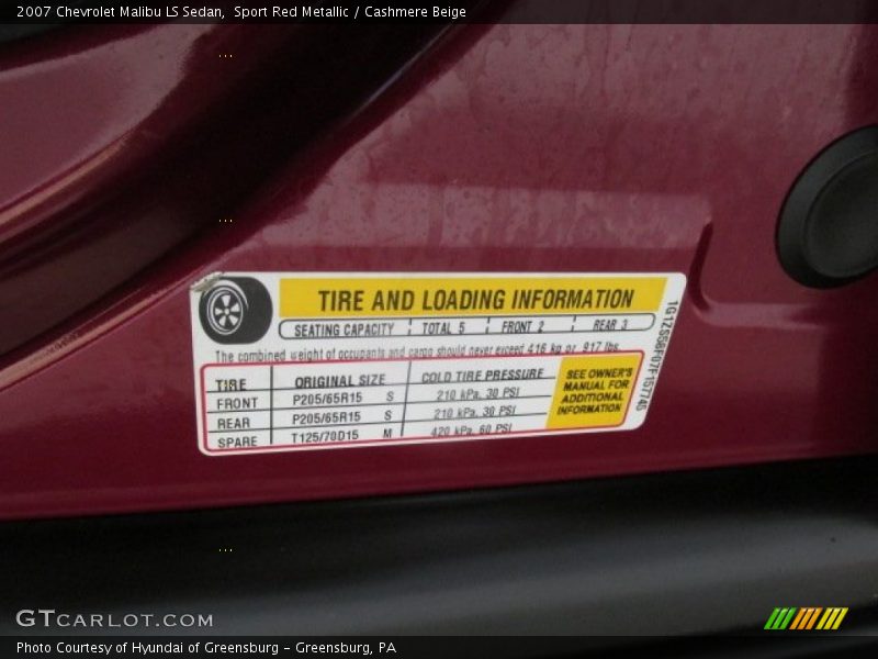 Sport Red Metallic / Cashmere Beige 2007 Chevrolet Malibu LS Sedan